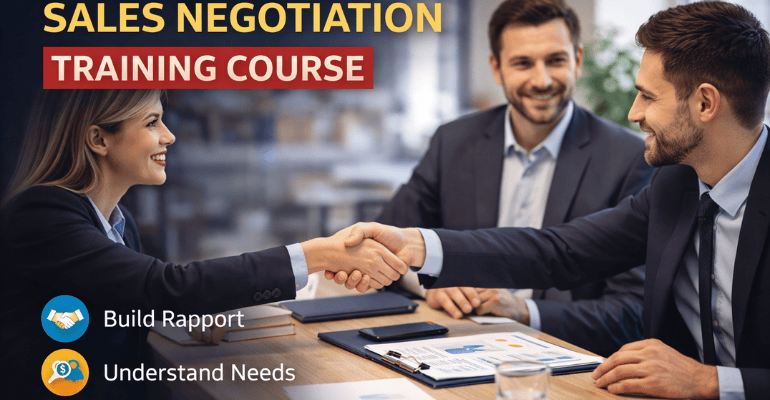 Sales professionals shaking hands during a business meeting, illustrating effective sales negotiation, relationship building, and deal-closing skills.
