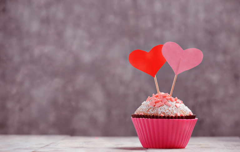 Cupcake photo with negative space