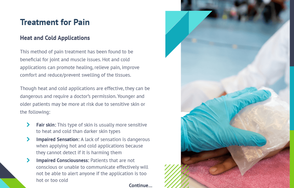 nursing assistant pain treatment