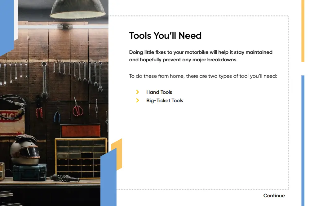 motorcycle mechanic training tools