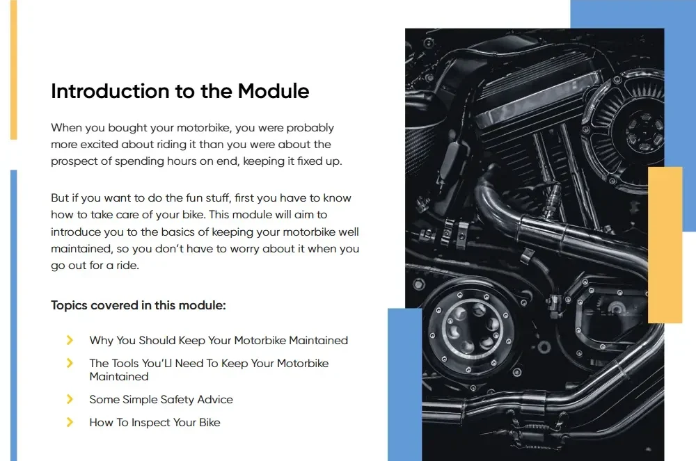 The Introduction of Motorcycle Mechanic Course