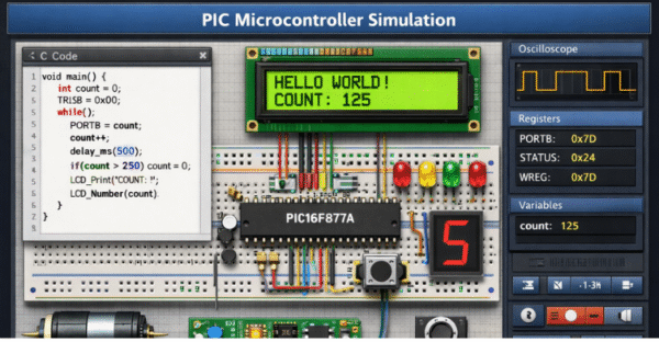 PIC Microcontroller Simulation – One Education