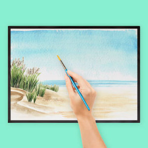 Drawing Beach Landscapes with Water Colour