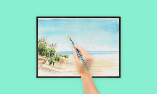Drawing Beach Landscapes with Water Colour