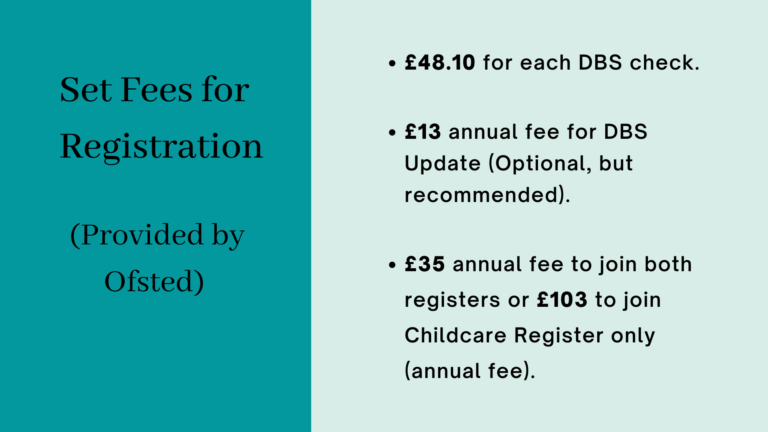 DBS registration fees for childminder