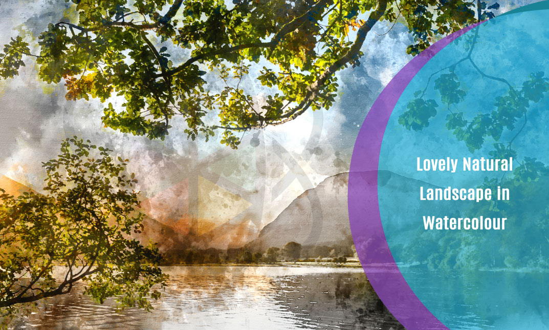 Lovely Natural Landscape in Watercolour