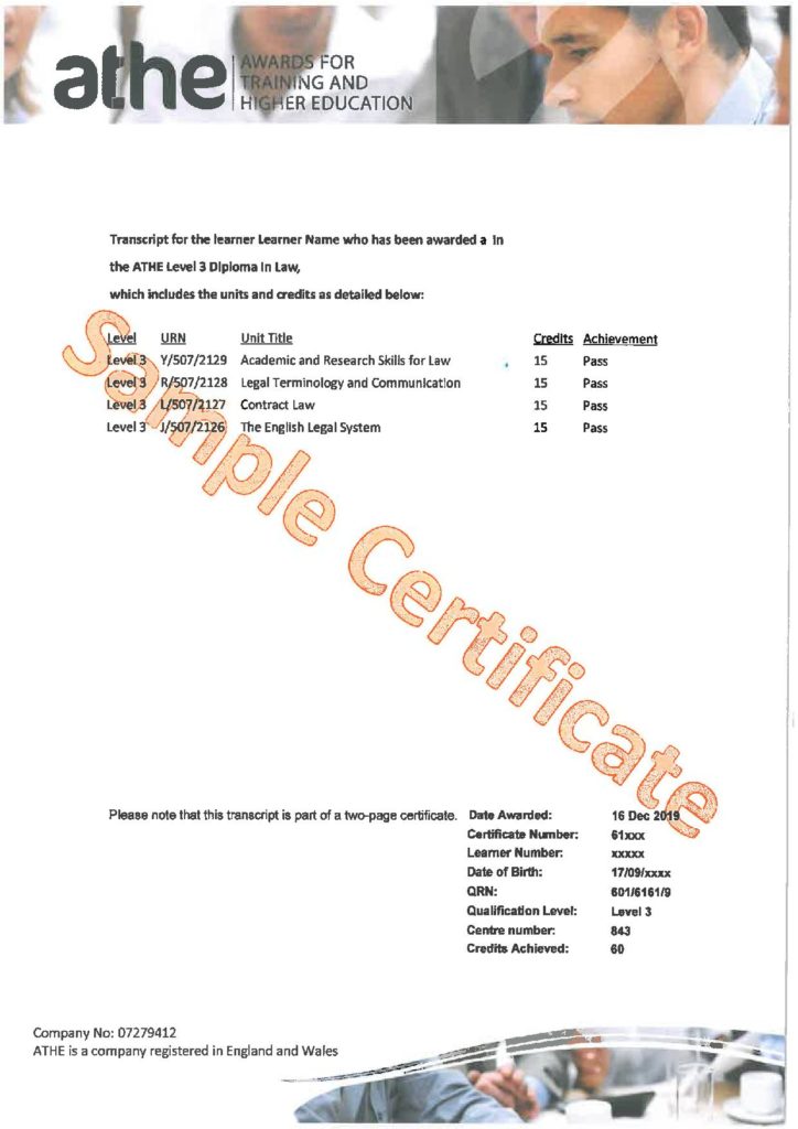ATHE Sample Transcipt