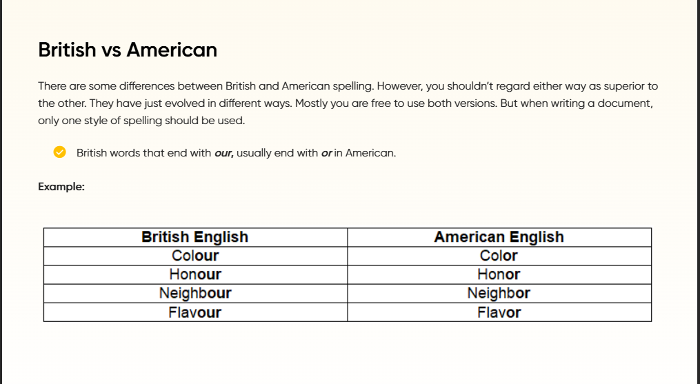 british vs american spellling