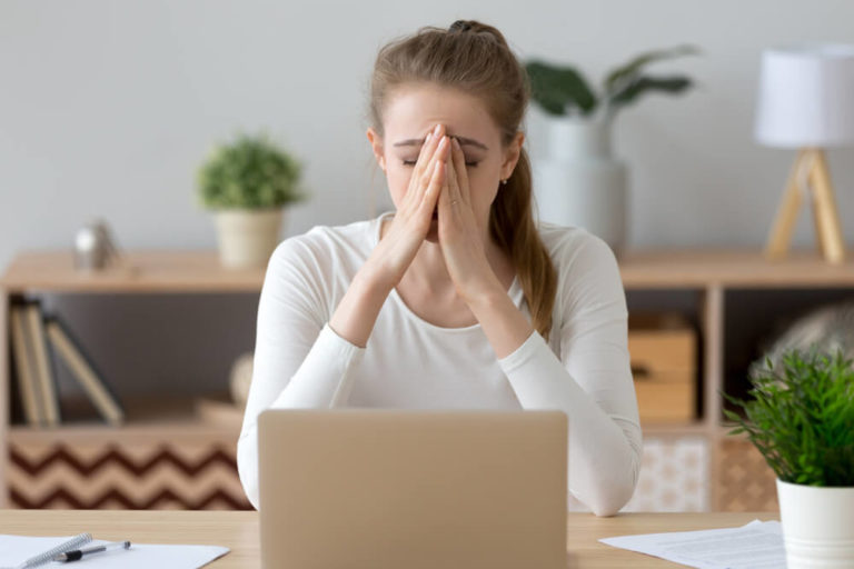 Woman suffering from anxiety