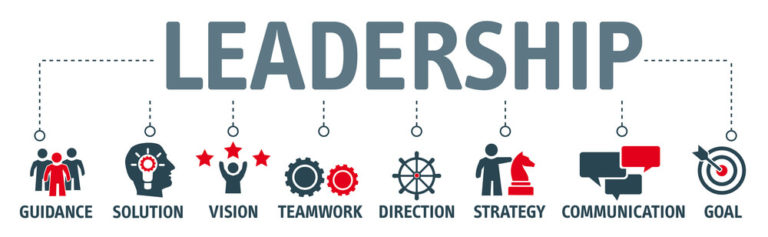 Leadership concept vector illustration with icons