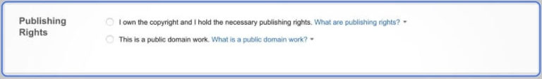 Verify your Publishing Rights