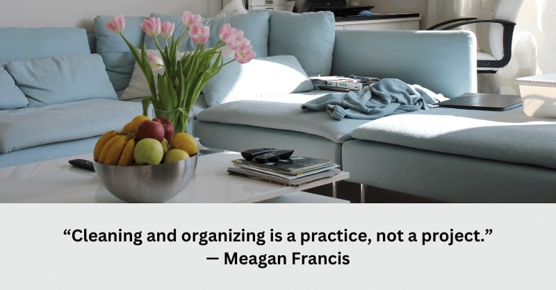 Cleaning and organizing is a practice, not a project." — Meagan Francis