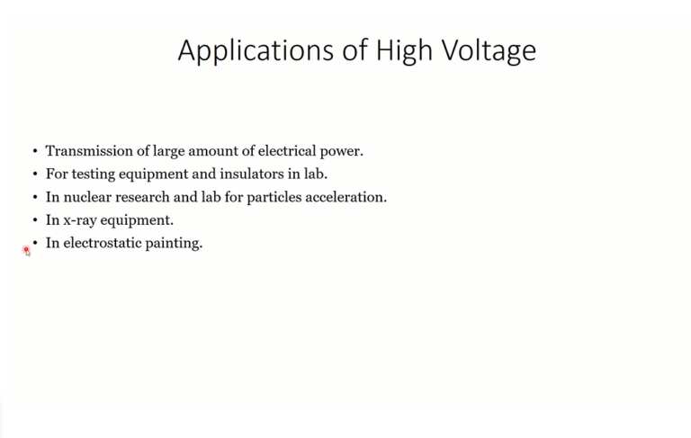 Application of High Voltage