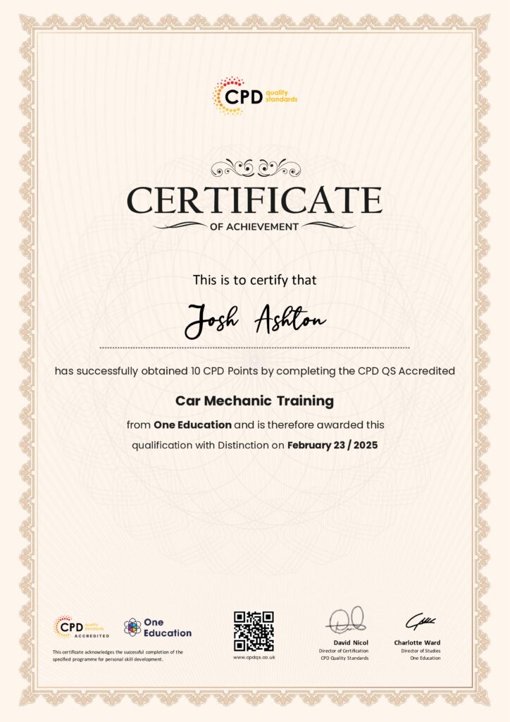 CPDQS Certificate One Education