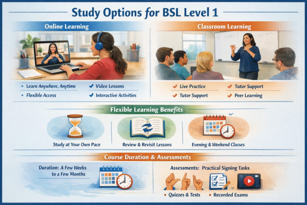 Study Options for BSL Level 1