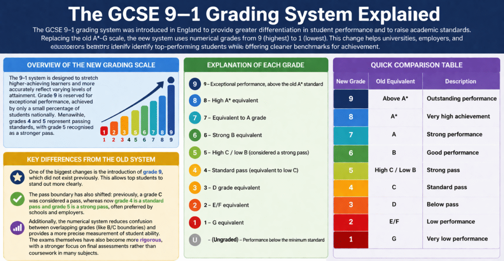 GCSE 9–1 grading system overview