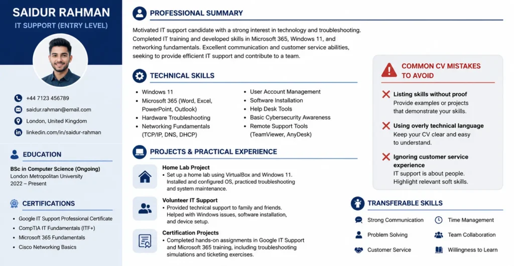 Create a Beginner-Friendly IT Support CV